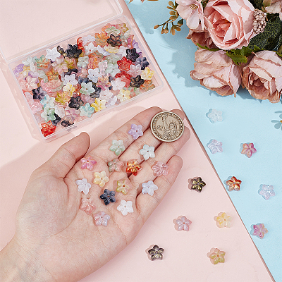 150Pcs 15 Colors Handmade Transparent Lampwork Beads GLAA-PH0004-03-1