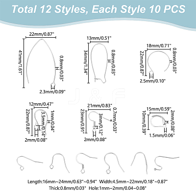 304 Stainless Steel Earring Hooks STAS-UN0001-33P-1