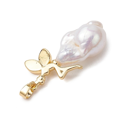 Natural Baroque Keshi Pearl Pendants PALLOY-JF05220-01-1