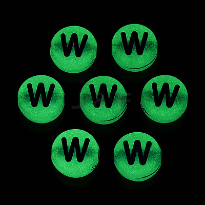 Luminous Frosted Acrylic Beads FACR-T008-02W-1
