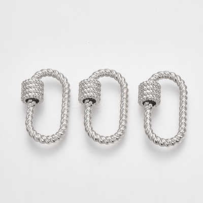 Brass Screw Carabiner Lock Charms KK-T047-02P-1