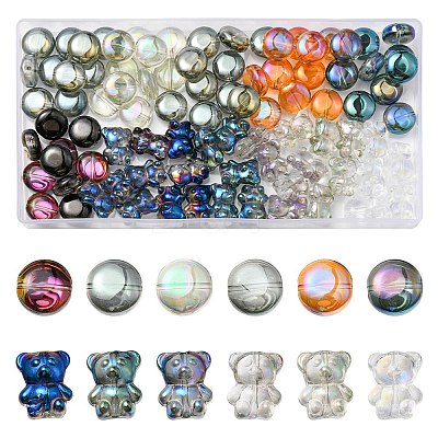 90Pcs 12 Style Electroplate Glass Beads Strands EGLA-YW0001-54-1