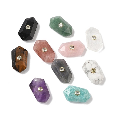 Natural & Synthetic Mixed Gemstone Faceted Pendants G-B151-02-1