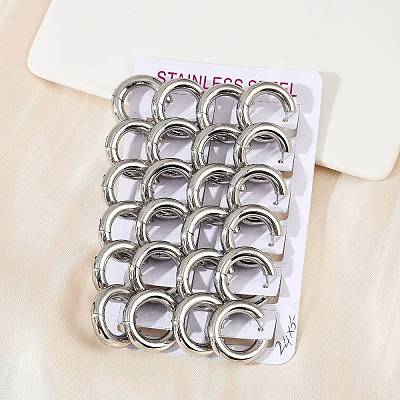 202 Stainless Steel Polishing Hoop Earrings EJEW-M106-02P-04-1