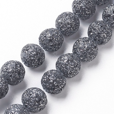 Natural Lava Rock Beads Strands G-F592-04A-8mm-1