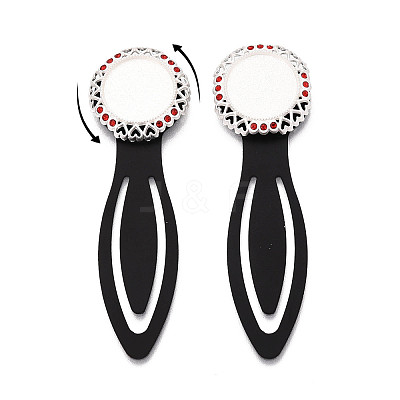 Alloy & Iron Bookmark Cabochon Settings PALLOY-N184-04S-1