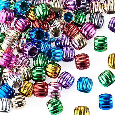 100Pcs UV Plating Opaque Acrylic European Beads PACR-TA0001-32B-1