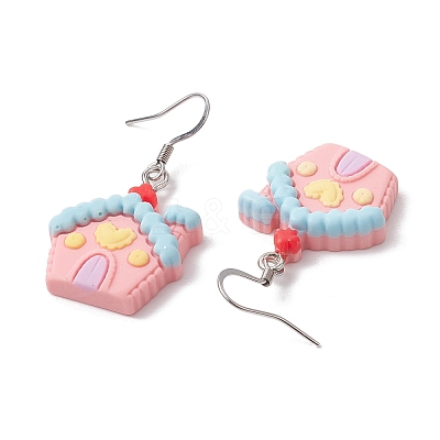 Christmas Resin Dangle Earrings EJEW-JE06087-1