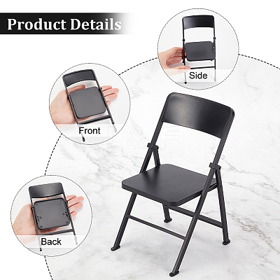 Cute Mini Plastic Foldable Chair DJEW-WH0015-79B-1