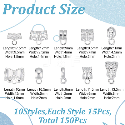 150Pcs 10 Styles Alloy Hangers Links FIND-GO0003-89-1