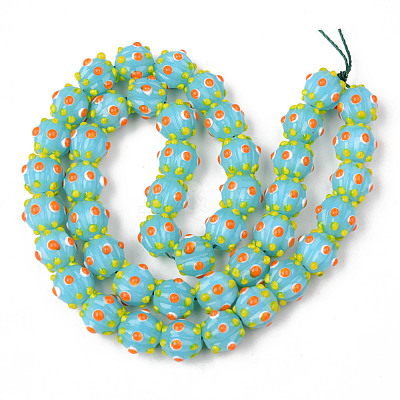 Handmade Lampwork Beads Strands LAMP-N021-007D-1