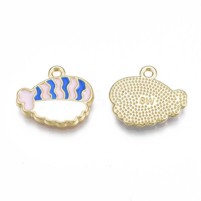 Rack Plating Alloy Enamel Pendants PALLOY-T077-169-1
