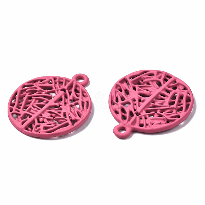 Spray Painted Alloy Pendants PALLOY-Q434-010C-NR-1