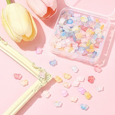 200Pcs Gradient Color Transparent Acrylic Beads MACR-FS0002-02-1