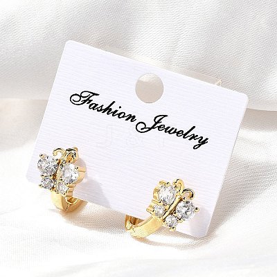 Butterfly Brass Hoop Earrings EJEW-S256-04B-G-1