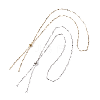 2Pcs 2 Colors 304 Stainless Steel Slider Necklace Makings AJEW-JB01261-1