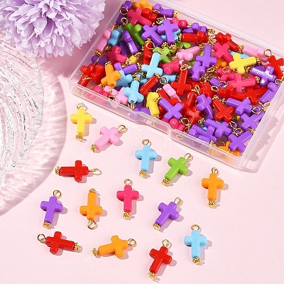 100Pcs Acrylic Pendant PALLOY-FS00039-01-1