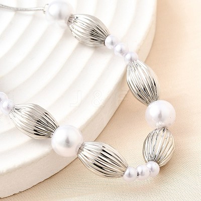 Brass Beads Slider Bracelets for Women BJEW-D317-01P-1