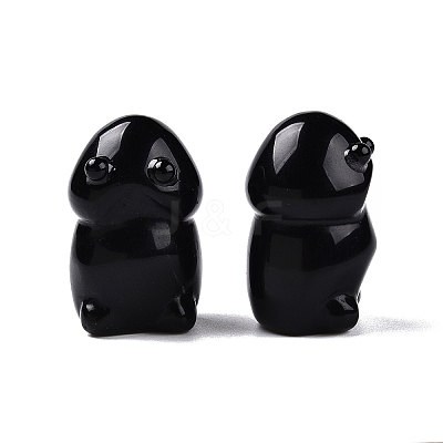 Natural Obsidian Monster Figurines DJEW-N003-01A-1