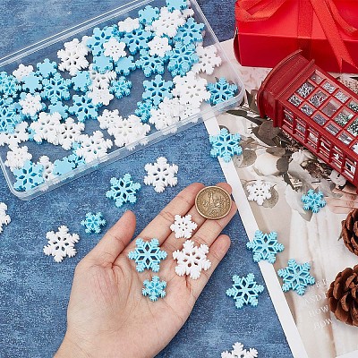 80Pcs 4 Styles Christmas Theme Opaque Resin Cabochons CRES-SC0002-58-1