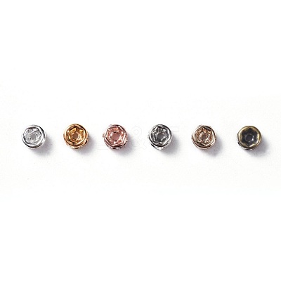 Brass Rhinestone Spacer Beads RB-X0013-10-NF-1
