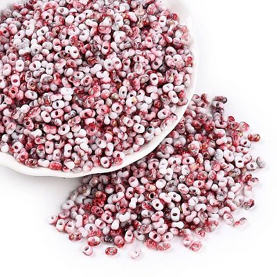 Two Tone Baking Paint Glass Seed Beads SEED-C003-01M-1
