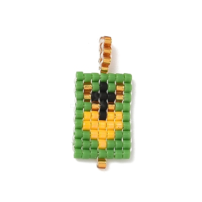 Glass Seed Beaded Pendants PALLOY-MZ00909-01-1