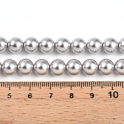 Baking Paint Pearlized Glass Pearl Bead Strands HY-N002-8mm-A03-1