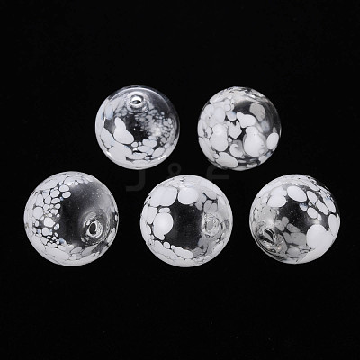 Transparent Handmade Blown Glass Globe Beads GLAA-T012-29-1