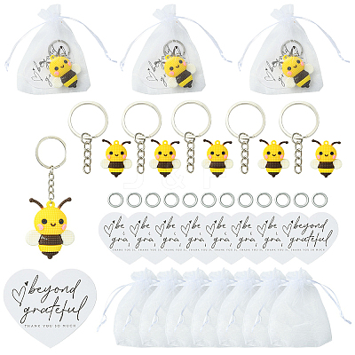 DIY Bees Keychain Making Kits DIY-YW0012-49-1