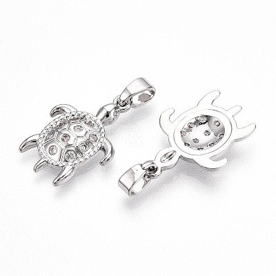 Brass Micro Pave Cubic Zirconia Pendants KK-N257-06P-1