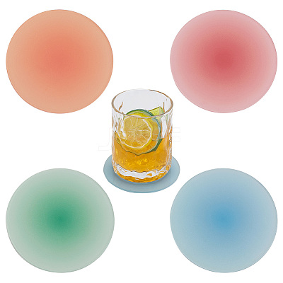 4Pcs 4 Colors Gradient Color Acrylic Cup Mats AJEW-GO0001-04-1