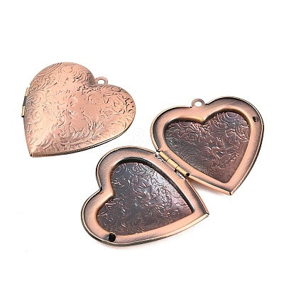 Brass Locket Pendants KK-F931-14R-1