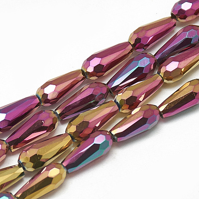 Electroplate Glass Beads Strands X-EGLA-Q099-D01-1