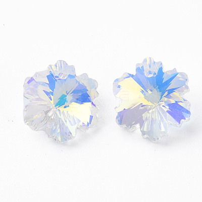 Electroplated Glass Charms EGLA-N006-015D-1