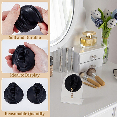 2Pcs 2 Styles Soft Silicone Ear Displays Mould ODIS-UN0001-28B-1