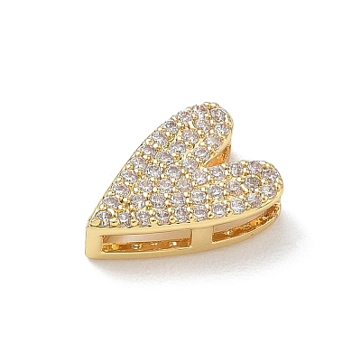 Valentine's Day Brass Micro Pave Clear Cubic Zirconia Charms KK-A300-20G-1