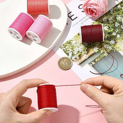 5 Rolls 5 Colors Round Waxed Polyester Cord YC-FS0001-02E-1