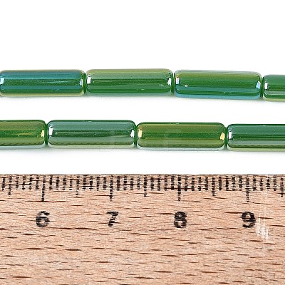 Electroplate Imitation Jade Glass Beads Strands EGLA-Q132-02A-A01-1