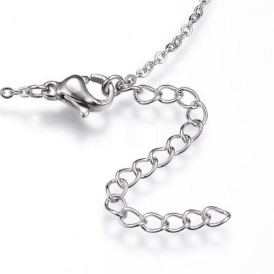 Non-Tarnish 304 Stainless Steel Initial Pendant Necklaces NJEW-P151-M-P-1