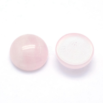 Natural Rose Quartz Cabochons G-P393-R20-8MM-1