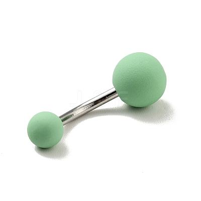 10Pcs Acrylic Round Beaded Curved Barbell AJEW-G041-03P-1