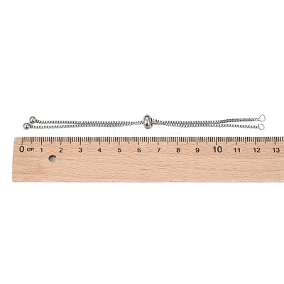 Tarnish Resistant Adjustable 304 Stainless Steel Slider Bracelets Making X-STAS-T050-031P-1
