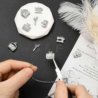 10Pcs 5 Styles Brass Micro Pave Clear Cubic Zirconia Pendants KK-CJ0004-26P-1