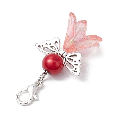 Angel Acrylic & Glass Pearl Pendant Decorations X1-HJEW-JM02364-02-1