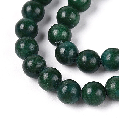 Dyed Natural Mashan Jade Round Beads Strands G-T139-6mm-67F-1