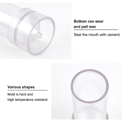 2 Pcs 2 Styles Plastic Candle Molds AJEW-OC0002-11-1