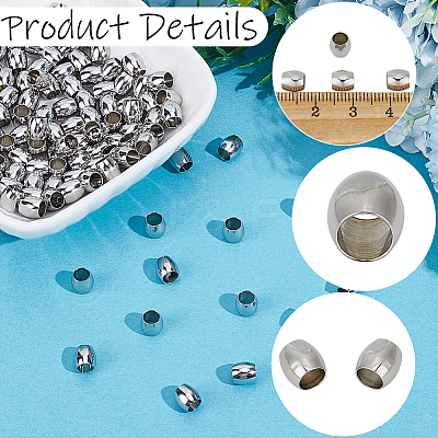 120Pcs 304 Stainless Steel European Beads STAS-BBC0009-79P-1