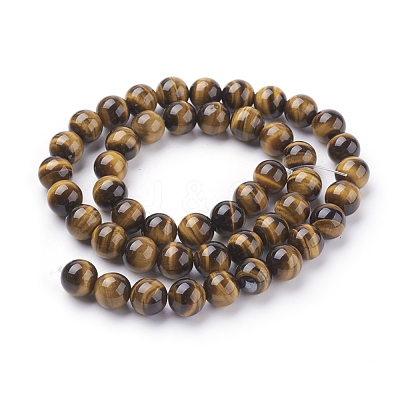 Natural Tiger Eye Beads Strands G-G099-10mm-4-1