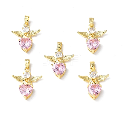 Brass Rhinestone Pendants KK-P223-21G-01-1
